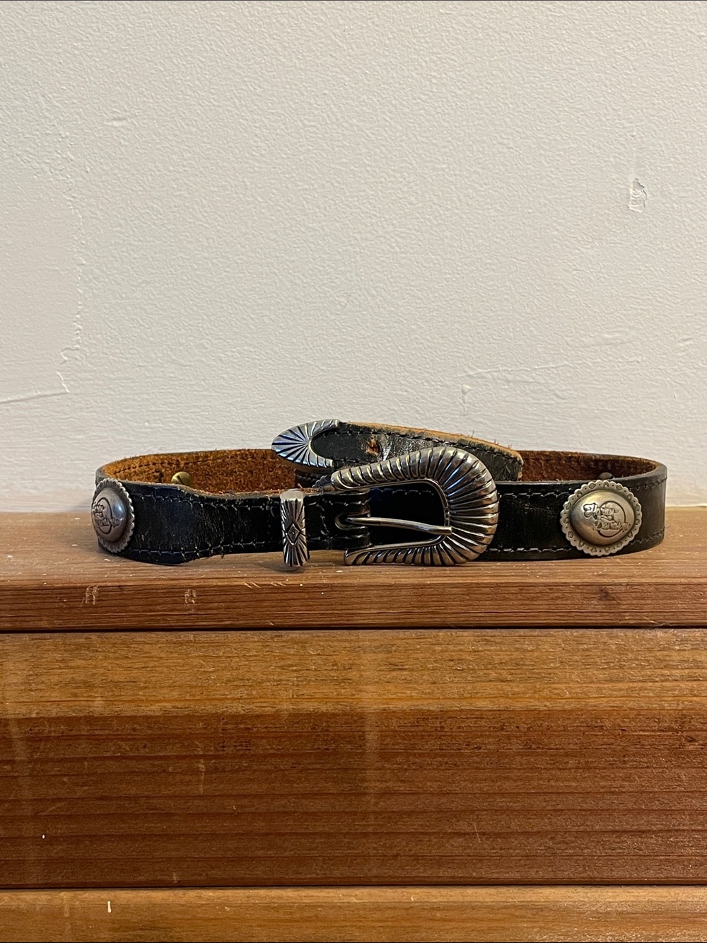 Harley-Davidson Vintage Studded Black Leather Belt